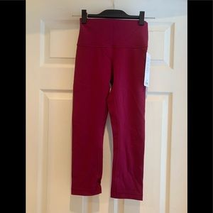 Lululemon Wunder Under Crop - NEW! Burgundy color